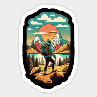 Mountains hiking club | Outdoors hiking and camping Sticker